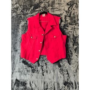 Watch L.A. Vintage Red Denim Vest  Women's Large